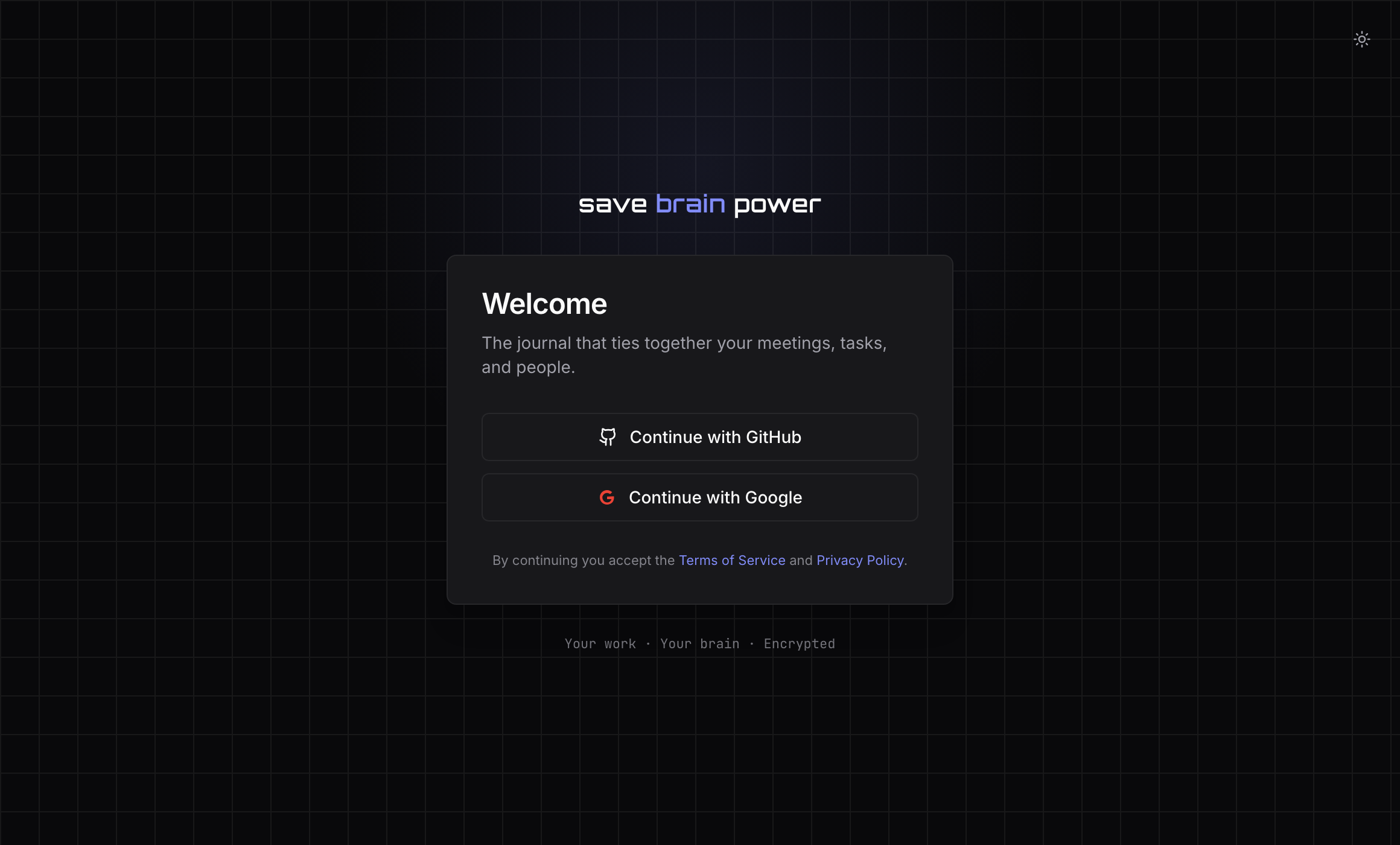 The sign-in screen with GitHub and Google options